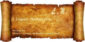 Linges Modeszta névjegykártya